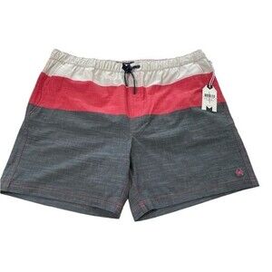 NWT Coast The Volley Short‎ Swim Trunk Men’s Size XL Grey Red